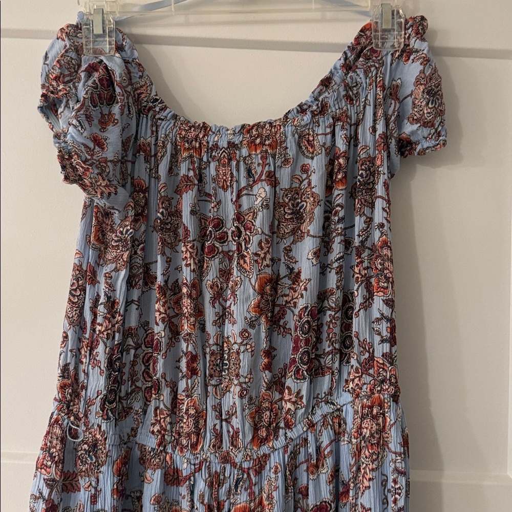 Boho Tassel Maxi Dress in Light Blue Floral - Picture 5 of 7